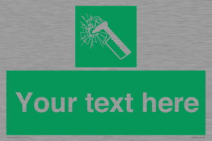 Custom sign safe condition emergency hammer